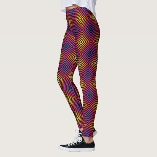 Psychedelisches Regenbogen-Zickzack Muster Leggings (Links)