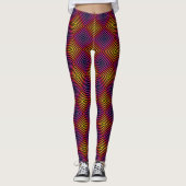 Psychedelisches Regenbogen-Zickzack Muster Leggings (Vorderseite)