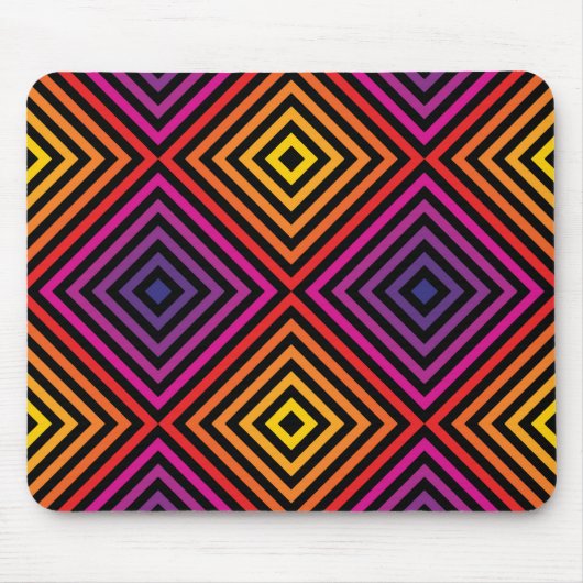 Psychedelisches Regenbogen-Zickzack Muster Mousepad (Vorne)