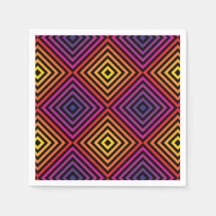 Psychedelisches Regenbogen-Zickzack Muster Serviette