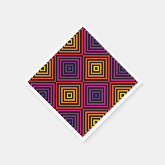 Psychedelisches Regenbogen-Zickzack Muster Serviette (Ecke)