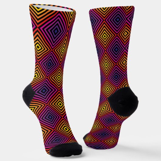 Psychedelisches Regenbogen-Zickzack Muster Socken (Gewinkelt)