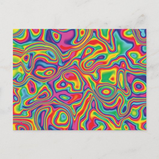 Psychedelisches Regenbogenölmuster Postkarte (Vorderseite)
