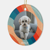 Psychedelisches Retro Groove Wavy Pet Foto Keramik Ornament (Links)