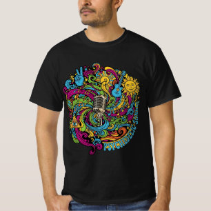 Psychedelisches Retro-Musik-Vibes-Grafik-T-Shirt T-Shirt