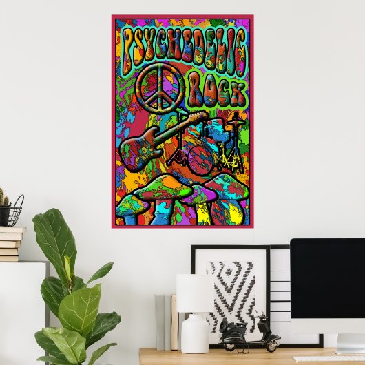 Psychedelisches Rock Poster (Heimbüro)