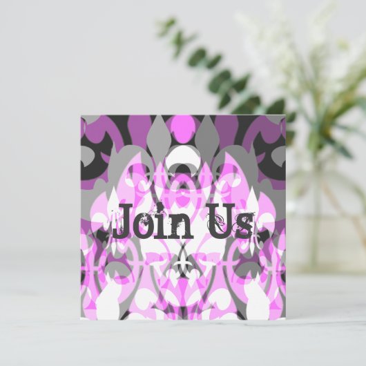 Psychedelisches Rosa Einladung (Stehend Vorderseite)