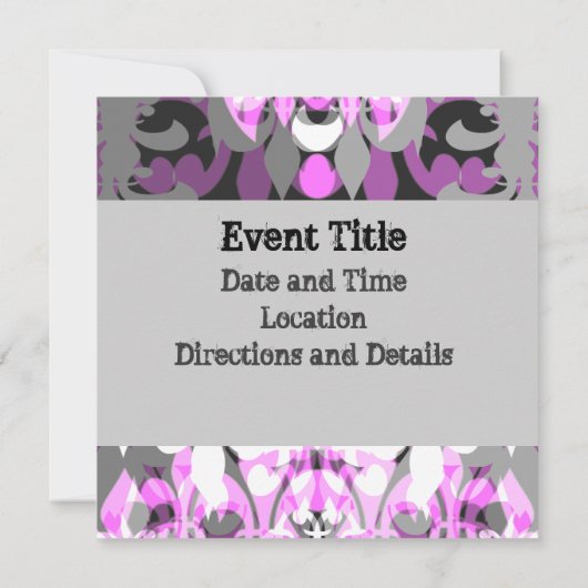 Psychedelisches Rosa Einladung (Rückseite)