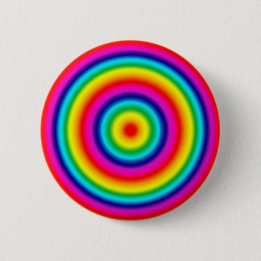 Psychedelisches rundes Regenbogen-Muster Button (Vorderseite)