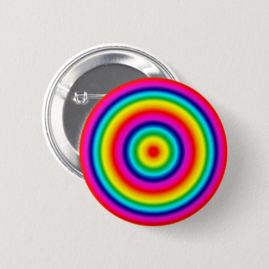 Psychedelisches rundes Regenbogen-Muster Button (Vorne & Hinten)