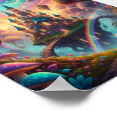 Psychedelisches schwebendes Schloss Kosmischer Fan Poster (Ecke)