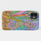 Psychedelisches Seepferd Meeresschildkröte Art Case-Mate iPhone Hülle (Rückseite (Horizontal))