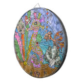 Psychedelisches Seepferd Meeresschildkröte Art Dartscheibe (Vorderseite rechts)