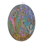 Psychedelisches Seepferd Meeresschildkröte Art Dartscheibe (Vorderseite Links)