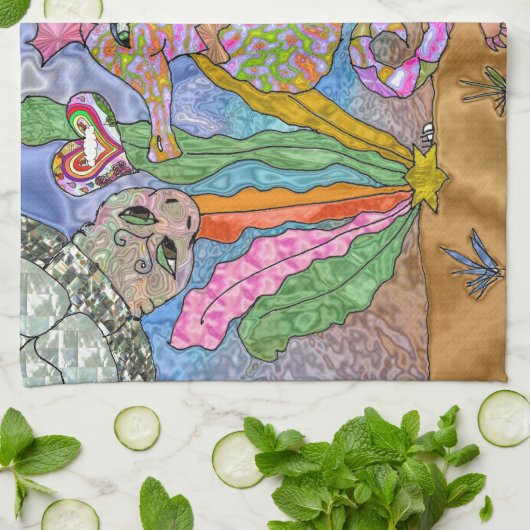 Psychedelisches Seepferd Meeresschildkröte Art Handtuch (Gefaltet)
