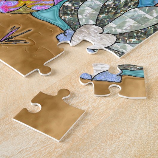 Psychedelisches Seepferd Meeresschildkröte Art Puzzle (Seite)