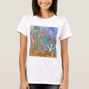 Psychedelisches Seepferd Meeresschildkröte Art T-Shirt