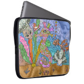Psychedelisches Seepferd Meeresschildkröte Laptopschutzhülle (Vorne Rechts)