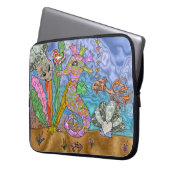 Psychedelisches Seepferd Meeresschildkröte Laptopschutzhülle (Vorderseite Links)