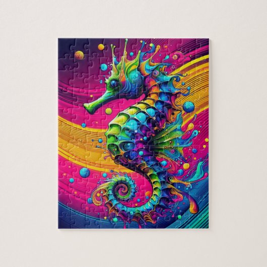 Psychedelisches Seepferdchen-Puzzle – Lebendige Oz Puzzle (Vertikal)