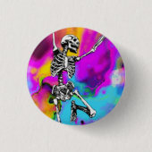 Psychedelisches Skelett Button (Vorderseite)
