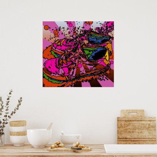 Psychedelisches Sneaker Poster (Küche)