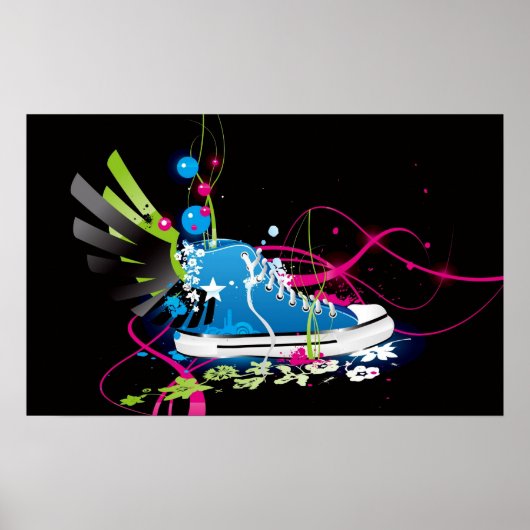 Psychedelisches Sneaker Shoe Poster (Vorne)