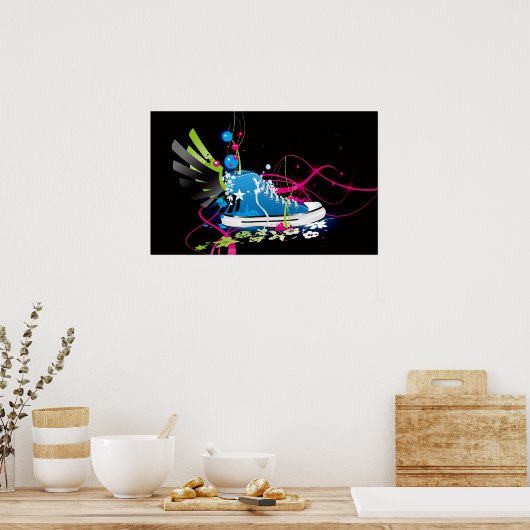 Psychedelisches Sneaker Shoe Poster (Küche)