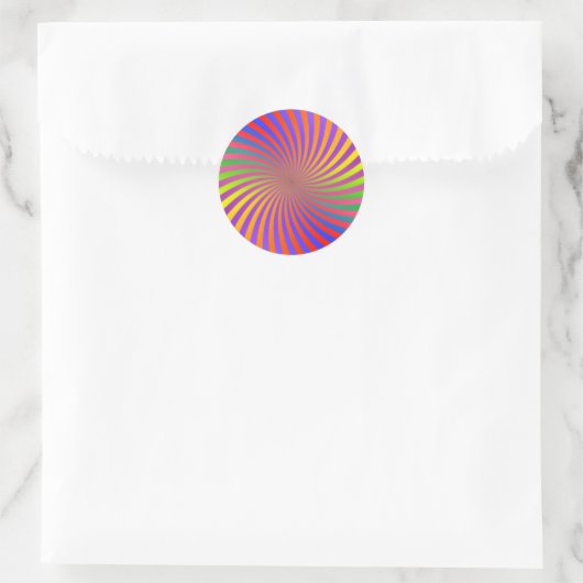 Psychedelisches Spiraldesign: Runder Aufkleber (Tasche)