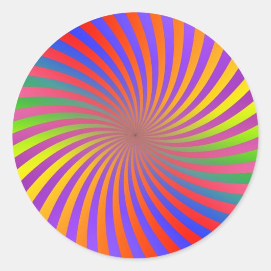 Psychedelisches Spiraldesign: Runder Aufkleber (Vorderseite)
