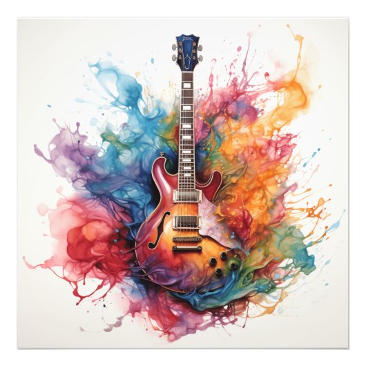 Psychedelisches Splashgitarren Foto Art #2 (Vorne)