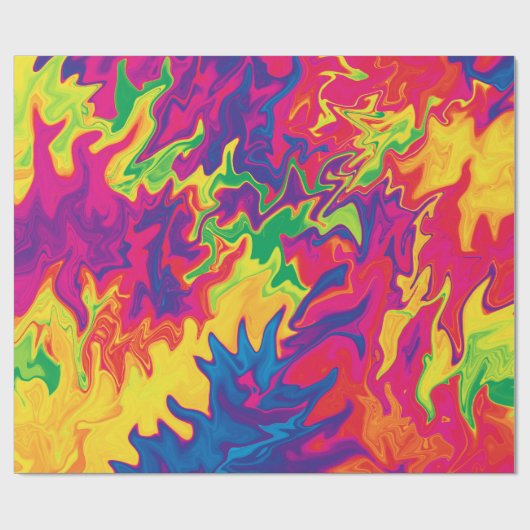 Psychedelisches Splashing...... Geschenkpapier (Flach)