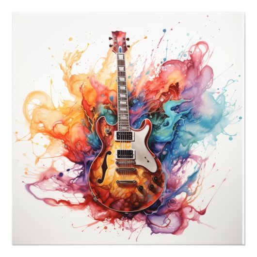 Psychedelisches Splashing Guitars Foto Art #10 (Vorne)