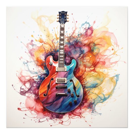 Psychedelisches Splashing Guitars Foto Art #12 (Vorne)