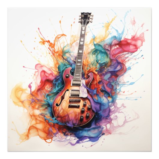 Psychedelisches Splashing Guitars Foto Art #14 (Vorne)