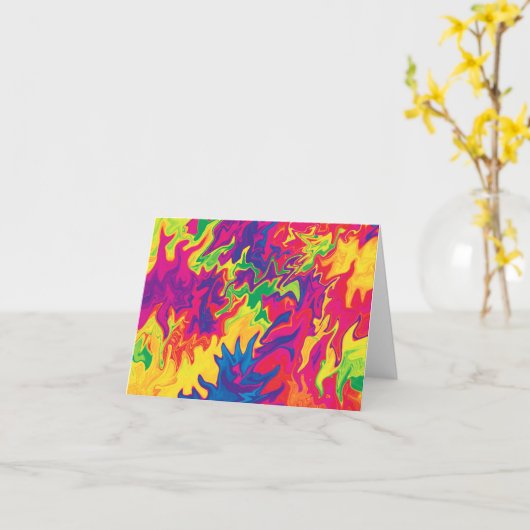 Psychedelisches Splashing....... Karte (Gelbe Blume)