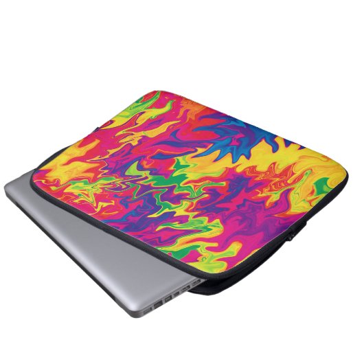 Psychedelisches Splashing.... Laptopschutzhülle (Vorne Knopf)