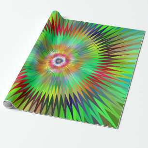 Psychedelisches Sternexplosion-Fraktal Geschenkpapier