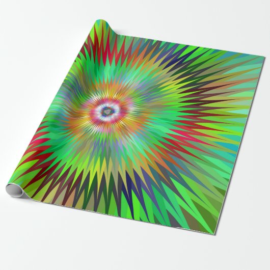 Psychedelisches Sternexplosion-Fraktal Geschenkpapier (Ungerollt)