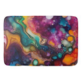 Psychedelisches Surreal-Aquarellmuster Badematte (Vorderseite)