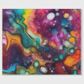 Psychedelisches Surreal-Aquarellmuster Geschenkpapier (Flach)