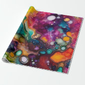 Psychedelisches Surreal-Aquarellmuster Geschenkpapier (Ungerollt)