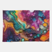 Psychedelisches Surreal-Aquarellmuster Geschirrtuch (Horizontal)