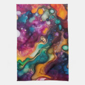 Psychedelisches Surreal-Aquarellmuster Geschirrtuch (Vertikal)