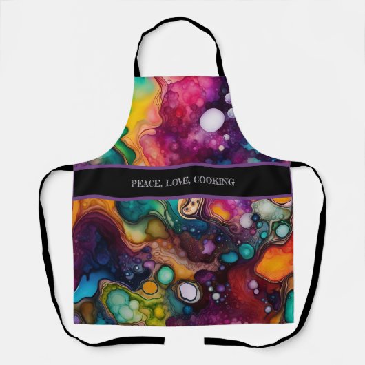 Psychedelisches Surreal-Aquarellmuster Schürze (Vorderseite)