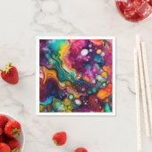 Psychedelisches Surreal-Aquarellmuster Serviette (Beispiel)