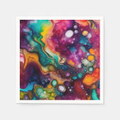 Psychedelisches Surreal-Aquarellmuster Serviette (Vorderseite)