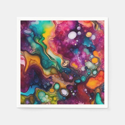 Psychedelisches Surreal-Aquarellmuster Serviette (Vorderseite)