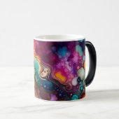 Psychedelisches Surreal-Aquarellmuster Verwandlungstasse (VorderseiteRechts)