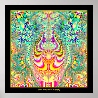Psychedelisches Thema Twitter Gedanken Fraktal Poster